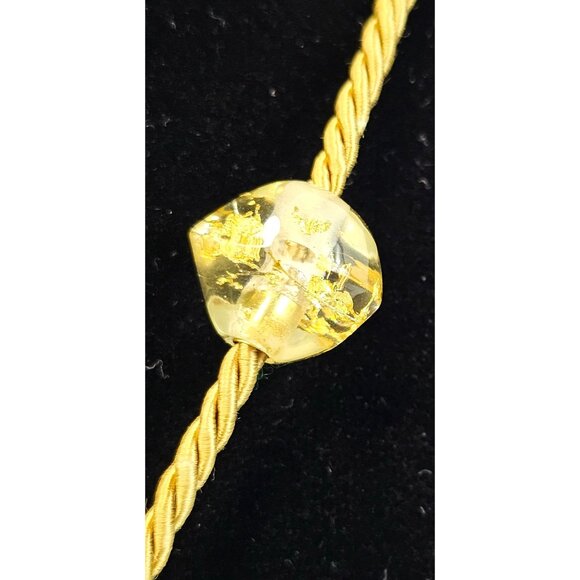 Handcrafted Gold Flakes Clear Resin Pendant Necklace & Cord - Picture 4 of 8